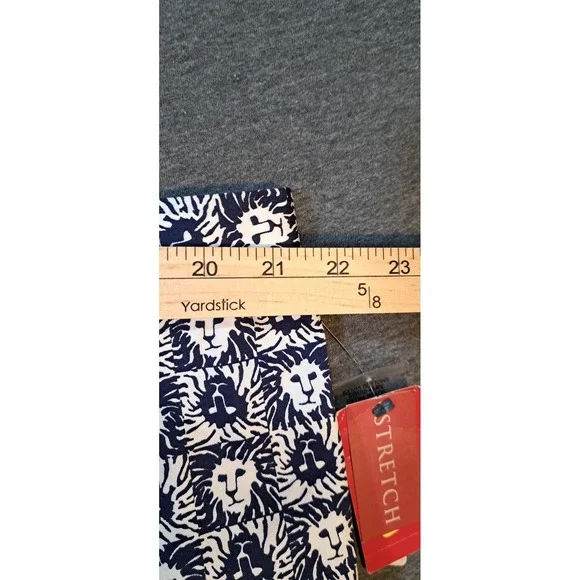 ANNE KLEIN 24W Lion Print Stretch Pants Navy White Business Casual - Picture 10 of 10